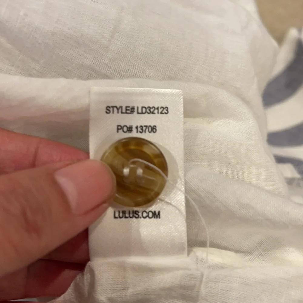 Lulu’s Pier of Influence Blue White Striped Midi Dress Guaze Open Back-XS - Picture 11 of 11